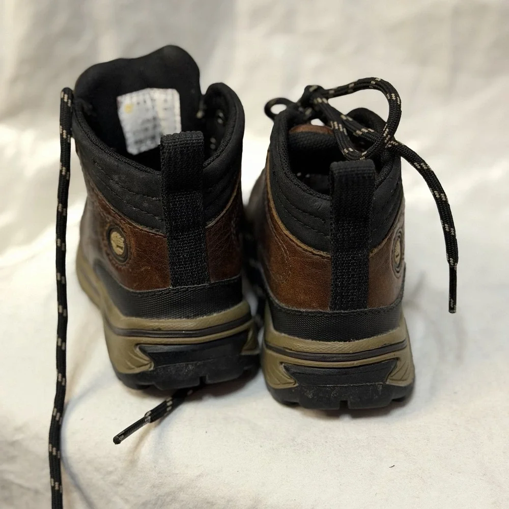 Timberland Boys Back Road 22813 Brown Black Hiking Boots Ankle Lace Up 7 Toddler